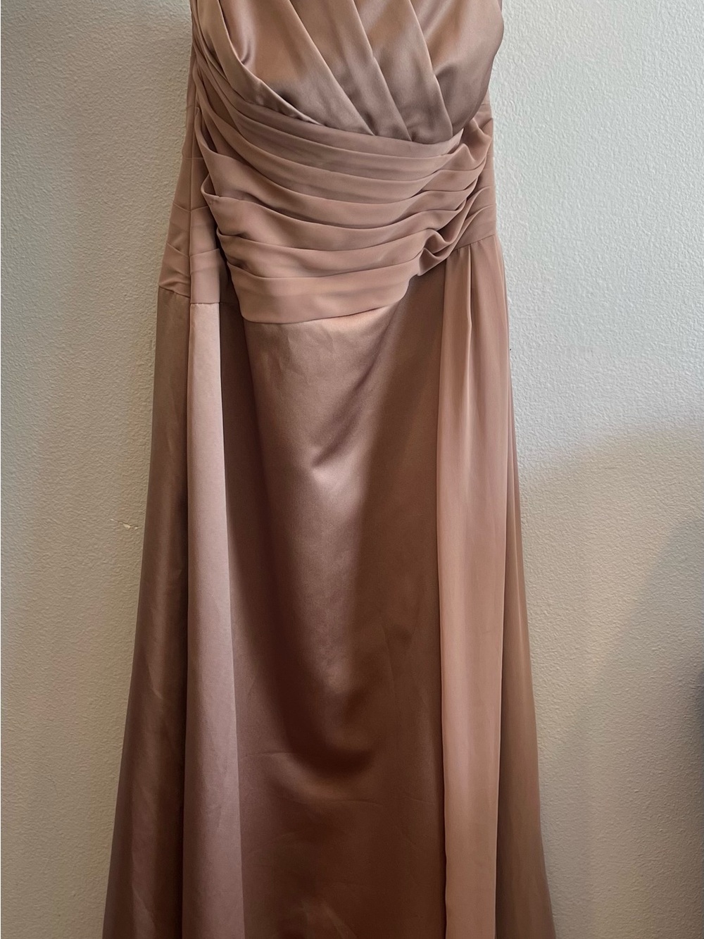 David’s bridal warm bronze Satin A line dress size 12 Women.